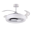 Ventilador de techo led con aspas retráctiles Hersa 58-116W blanco y negro