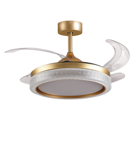 Ventilador de techo led con aspas retráctiles Acanto 36-72W oro
