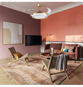 Ventilador de techo led con aspas retráctiles Acanto 36-72W oro