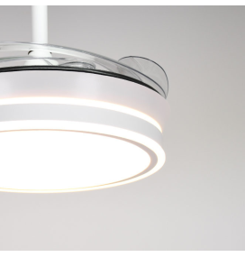 Ventilador de techo led Asgard mini 36-72W con aspas retráctiles blanco