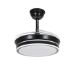Ventilador de techo led Asgard mini 36-72W con aspas retráctiles negro