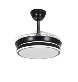 Ventilador de techo led Asgard mini 36-72W con aspas retráctiles negro