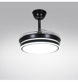 Ventilador de techo led Asgard mini 36-72W con aspas retráctiles negro