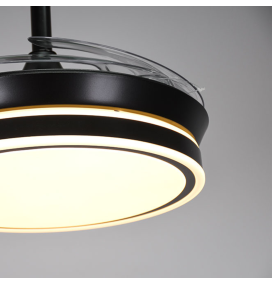 Ventilador de techo led Asgard mini 36-72W con aspas retráctiles negro