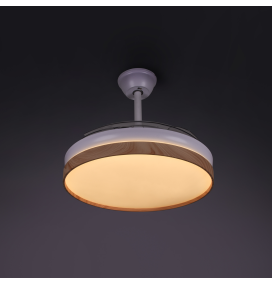 Ventilador de techo led Cosmos mini 24-48W con aspas retráctiles blanco y haya