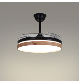 Ventilador de techo led Cosmos 36-72W con aspas retráctiles negro y haya