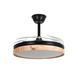 Ventilador de techo led Cosmos 36-72W con aspas retráctiles negro y haya