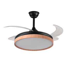 Ventilador de techo led Cosmos 36-72W con aspas retráctiles negro y haya