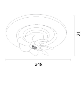 Ventilador de techo led Raki move 38W blanco