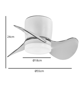 Ventilador led de techo Jueric Dubai 30W blanco