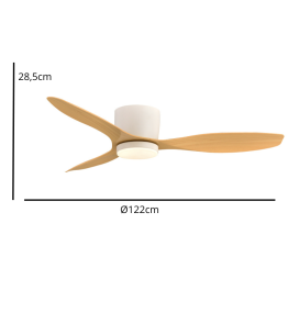 Ventilador led de techo Jueric Stuttgart 24W blanco y haya