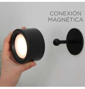 Aplique de pared led Newgarden Roll 8 batería recargable negro