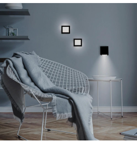 Aplique de pared led Newgarden Box 8 batería recargable negro