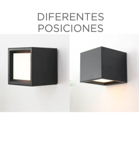 Aplique de pared led Newgarden Box 8 batería recargable negro