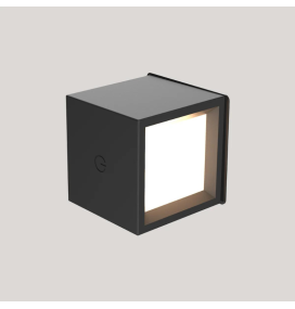 Aplique de pared led Newgarden Box 8 batería recargable negro
