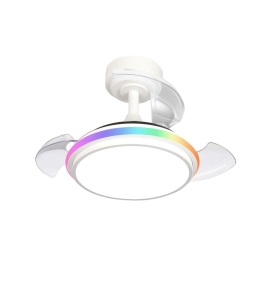 Ventilador de techo led Vega mini XS con aspas retráctiles 40W RGB blanco