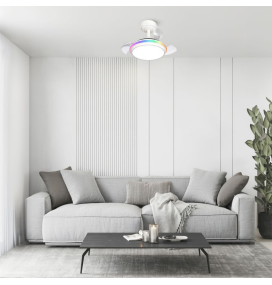 Ventilador de techo led Vega mini XS con aspas retráctiles 40W RGB blanco