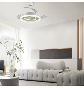 Ventilador de techo led con aspas retráctiles Kiri 50W blanco