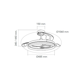 Ventilador de techo led con aspas retráctiles Kiri 50W blanco