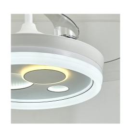 Ventilador de techo led con aspas retráctiles Kiri 50W blanco