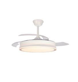 Ventilador de techo led con aspas retráctiles Iris 45W blanco