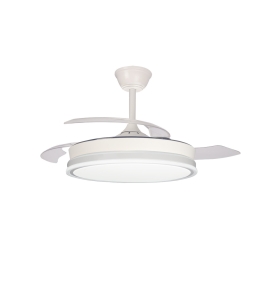 Ventilador de techo led con aspas retráctiles Iris 45W blanco