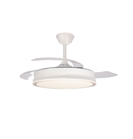 Ventilador de techo led con aspas retráctiles Iris 45W blanco