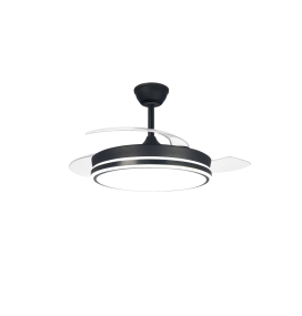 Ventilador de techo led con aspas retráctiles Iris 45W negro