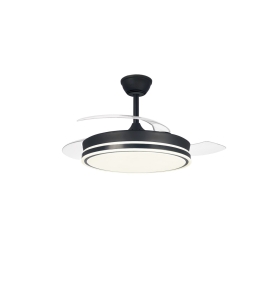 Ventilador de techo led con aspas retráctiles Iris 45W negro