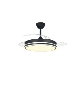 Ventilador de techo led con aspas retráctiles Iris 45W negro