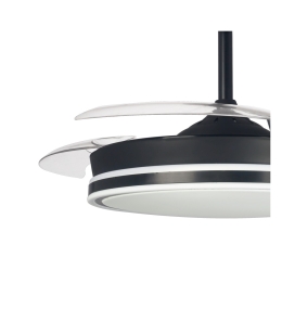 Ventilador de techo led con aspas retráctiles Iris 45W negro