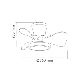 Ventilador de techo led Sierra 20W negro y marrón