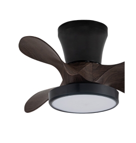 Ventilador de techo led Sierra 20W negro y marrón