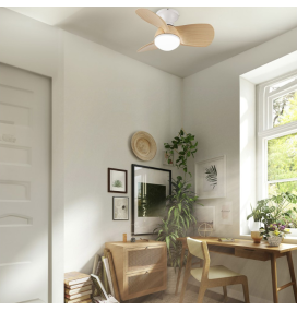 Ventilador de techo led Dalia 20W blanco y haya