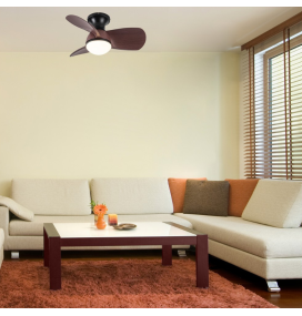 Ventilador de techo led Dalia 20W negro y marrón