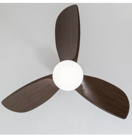 Ventilador de techo led Clavel 18W negro y madera oscura