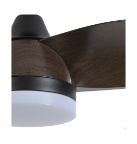 Ventilador de techo led Clavel 18W negro y madera oscura