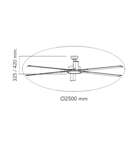 Ventilador de techo led Acacia 20W níquel Ø250cm