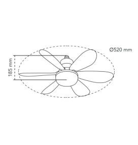 Ventilador de techo led E27 Océano 18W multicolor