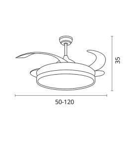 Ventilador de tech led Asgard maxi 36-72W con aspas retráctiles negro