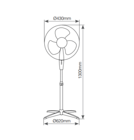 Ventilador de pie con mando Khela 45W blanco