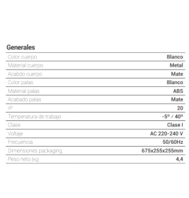 Ventilador de techo Sulion Lia sin luz blanco