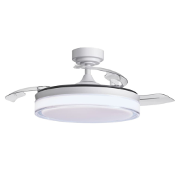 Ventilador de techo led con aspas retráctiles Delta 72W blanco