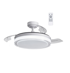 Ventilador de techo led con aspas retráctiles Delta 72W blanco