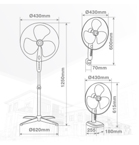 Ventilador 3 en 1 Kureli Ø43cm negro 45W