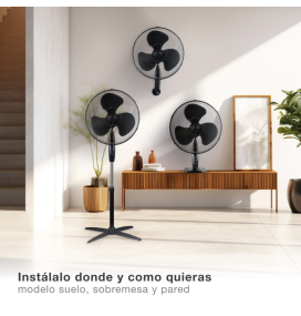 Ventilador 3 en 1 Kureli Ø43cm negro 45W