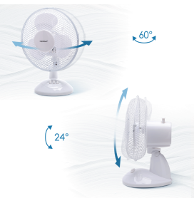 Ventilador de mesa Ø27cm con cable blanco 9 pulgadas