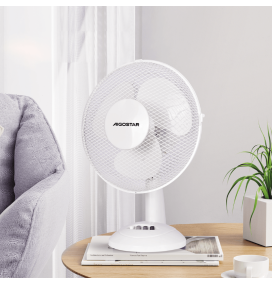 Ventilador de mesa Ø34cm con cable blanco 12 pulgadas