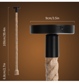 Soporte de cuerda de cáñamo para bombillas E27