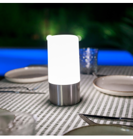 Lámpara led Newgarden Maia batería recargable gris espacial